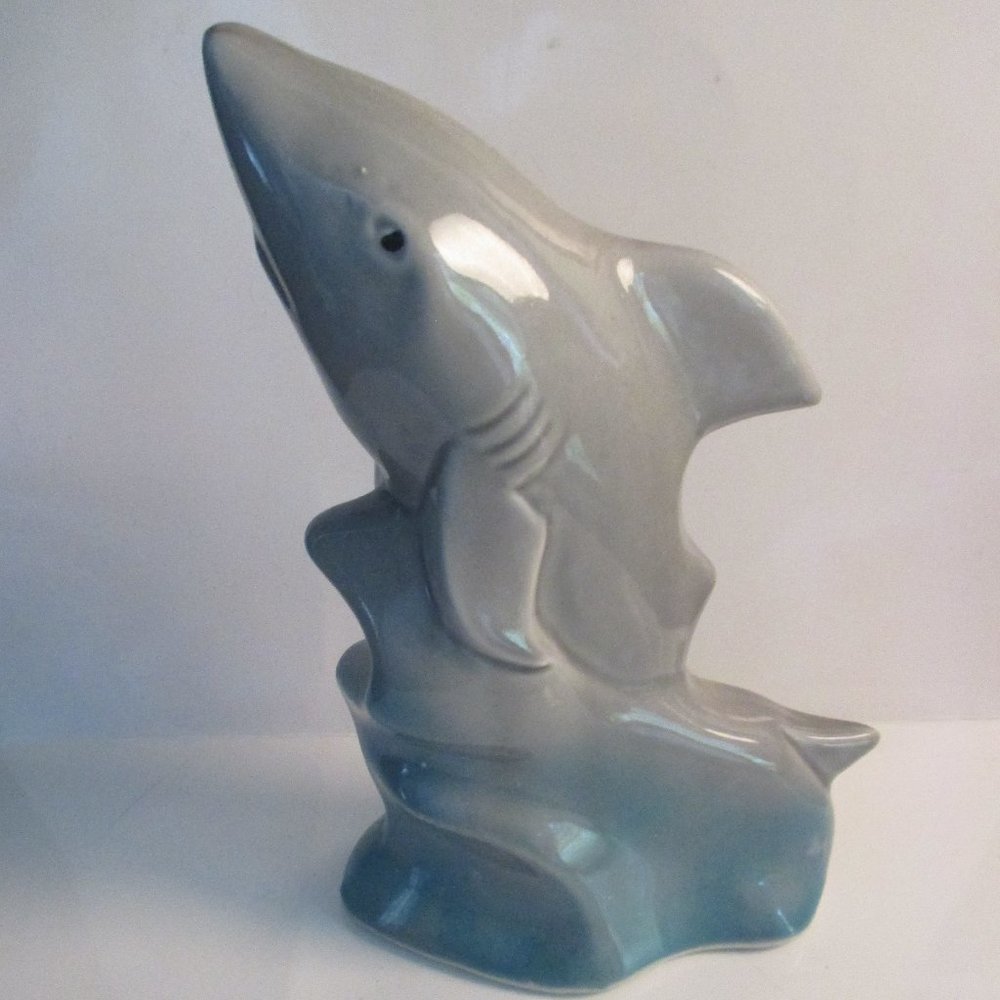 Vintage Shark Ceramic Fish Figurine Made in Brazil
